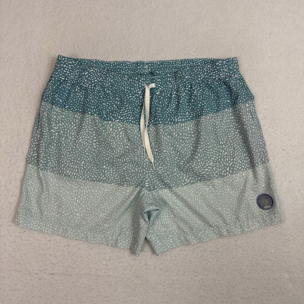 Chubbies The Whale Sharks Swim Trunks Mens XL Teal 5.5” Stretch Lined
